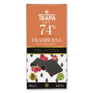 TRAPA chocolate con frambuesa 74% tableta 80 gr