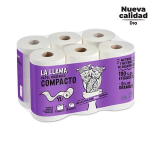 DIA LA LLAMA papel higiénico compact 2 capas paquete 12 uds