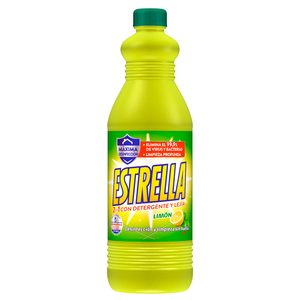 ESTRELLA lejía con detergente aroma limón botella 1.35 lt