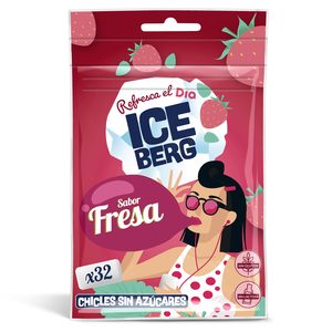 DIA ICEBERG chicle sabor fresa sin azúcar bolsa 45 gr