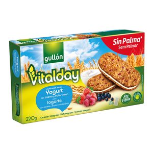 GULLON Vitalday galleta sandwich avena con yogur y frutos rojos caja 220gr 