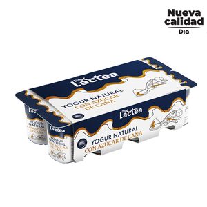 DIA LACTEA yogur natural con azúcar de caña pack 8 unidades 125 gr